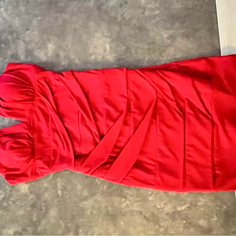 Body Central Vibrant Red Strapless Dress